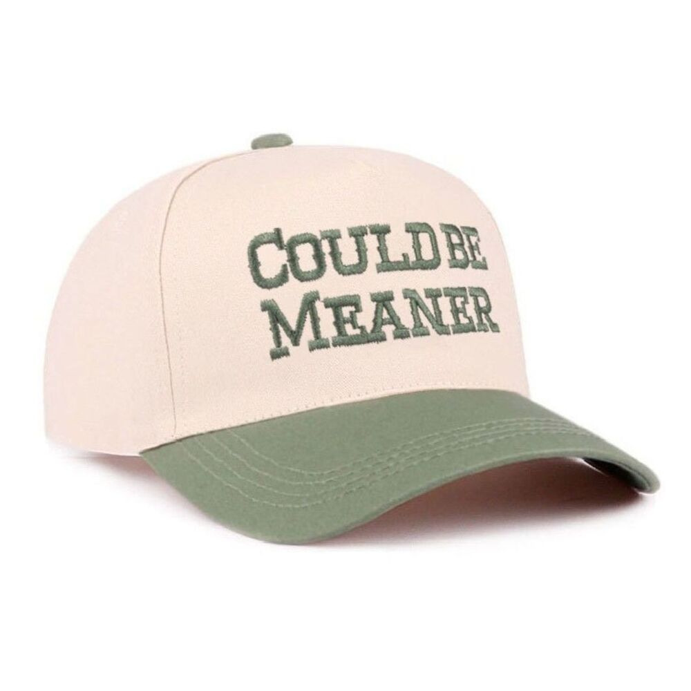 Could Be Meaner Forest Green Hat Adjustable Cotton Baseball Cap Streetwear